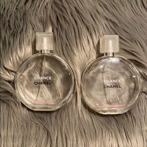 Authentic CHANEL empty perfume bottles.